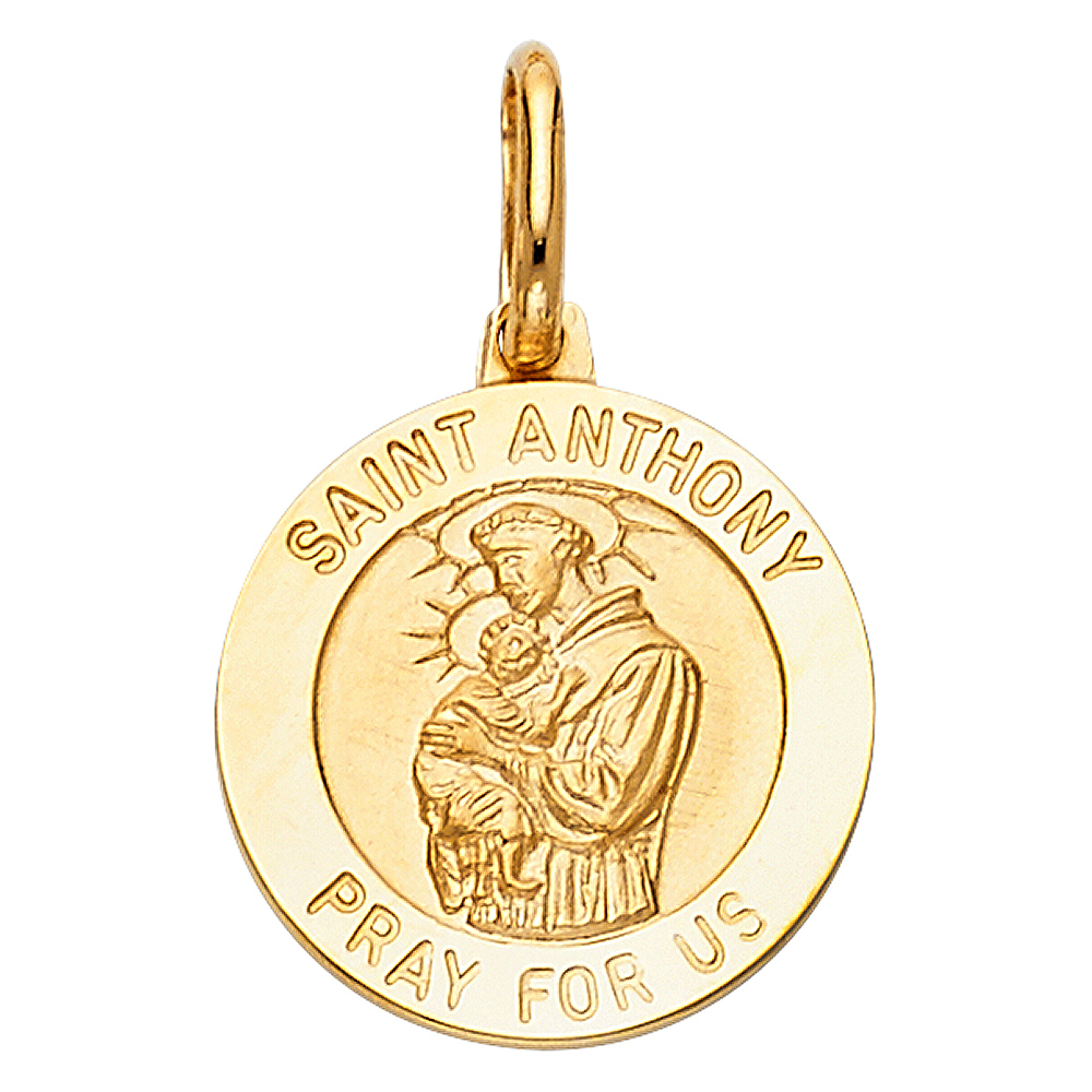 14K Yellow Gold Small St. Anthony Charm Pendant (Pt281)